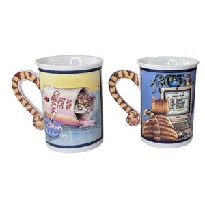 The Mouser and Party Time Danbury Mint Cat Mug Set by‎ Gary Patterson